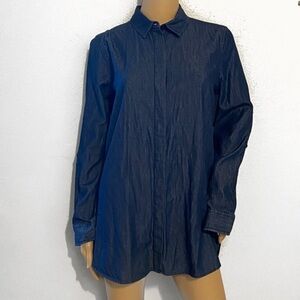 Joe Fresh blue denim button down shirt size S/P